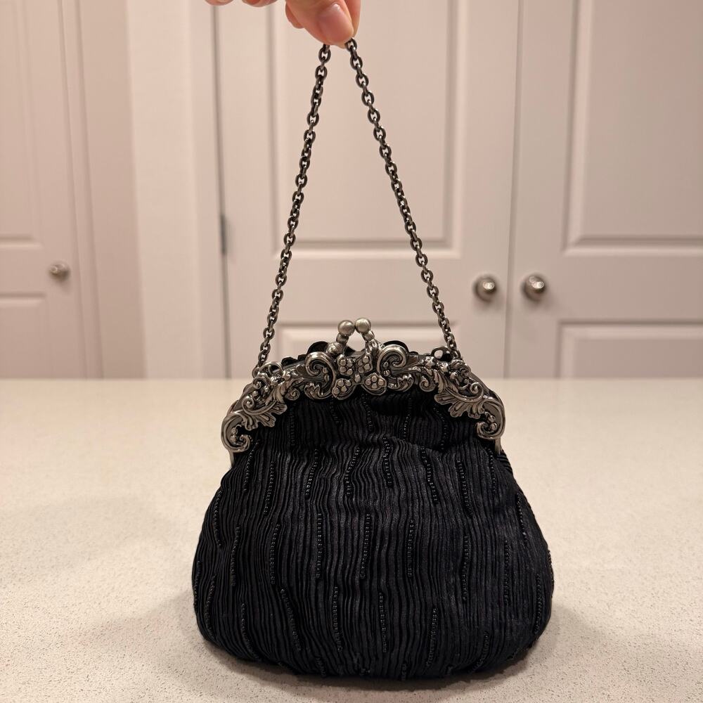 Vintage Black Beaded Bag